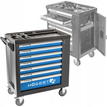 Dílenský vozík Hoegert Technik 7 zásuvek se zámkem