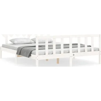 Postel Dřevěná borovicová postel bílá 160x200 cm