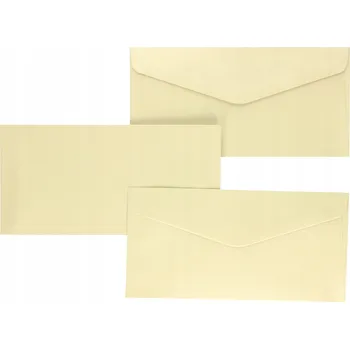 Obálka Ozdobná OBÁLKA Dekorativní Pěkná DL 150g Perleťová KRÉMOVÁ Sada 10 Kusů