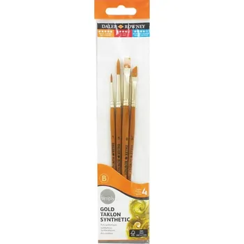 Umělecký štětec Štětce na malování Daler Rowney Gold Taklon 4 ks