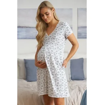 Těhotenské noční prádlo Mateřská košilka Doctor Nap 5335 - bavlna Modrá S