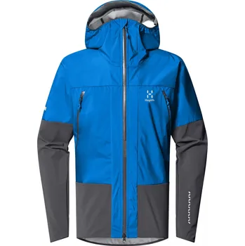 Pánská softshellová bunda Pánská turistická bunda Haglöfs L.I.M Hybrid Touring Hood - modrá Velikost: M