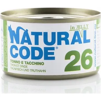 Krmivo pro kočku Natural Code Cat 26 Tuňák a krůta v želé 85 g