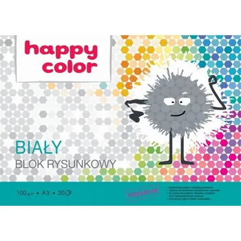 Blok na kreslení A3 bílý 100g, 20 listů Happy Color