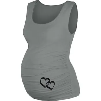 Be MaaMaa Top, tílko Dana s potiskem Srdíček - šedé, vel. S/M Velikost oblečení: S/M