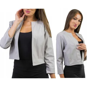 Dámské sako BOLERO M107 SAKO EKO KŮŽE ŠEDÉ VELIKOSTI vel. 42 (XL)