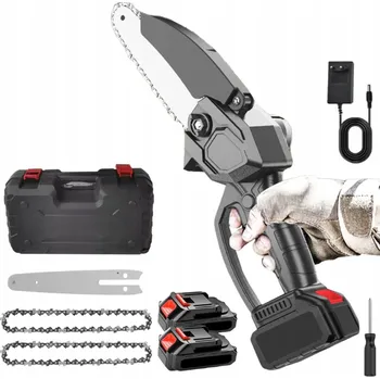 Motorová pila ŘETĚZOVÁ PILA BEZUHLÍKOVÁ AKUMULÁTOROVÁ 2x AKU 21V PILKA NA VĚTVE 8"