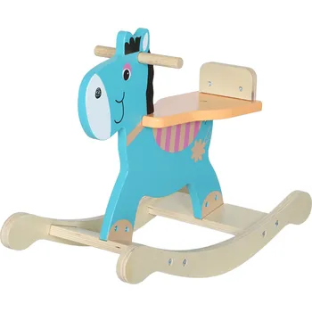 Houpací síť AIYAPLAY Houpací zvířátko Oslík Houpací hračka pro miminka s rukojeťmi Houpačka Houpací sedátko 59 x 27 x 43 cm Modro-zelená