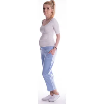 Be MaaMaa Těhotenské 7/8 bederní kalhoty - světle modré Velikost oblečení: S (36)