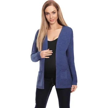 Dámský svetr Be MaaMaa Těhotenský svetřík, kardigan s kapsami - jeans Velikosti těh. moda: XS/S