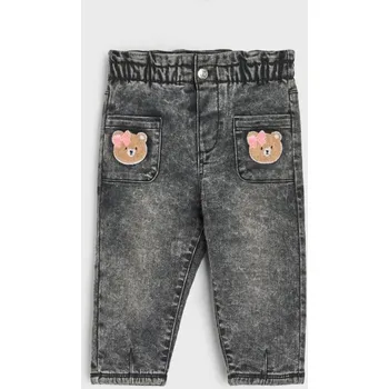 Sinsay - Džínové paperbag kalhoty s flísem uvnitř - šedá - 017EN-90J - 017EN-90J-80