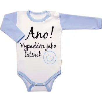 Kojenecký body Baby Nellys Body dlouhý rukáv s vtipným textem Baby Nellys, Ano! Vypadám jako tatínek, kluk Velikost: 56 (1-2m)
