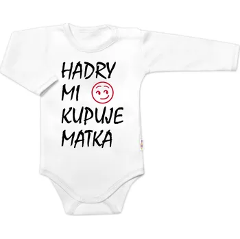 Baby Nellys Body dlouhý rukáv Hadry mi kupuje matka, Baby Nellys, bílé Velikost: 62 (2-3m)
