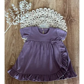 Kojenecký body Mamatti Kojenecké šaty s volánky, kr. rukáv, Mamatti, Puntík, švestková Velikost: 92 (18-24m)