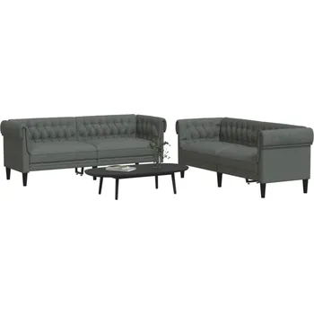 Pohovka zahrada-XL 2dílná sedací souprava tmavě šedá textil 3209201