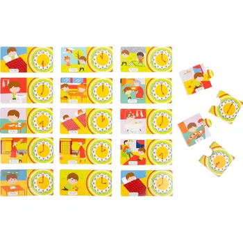 Dřevěná hračka Small Foot Dřevěné puzzle Hodiny