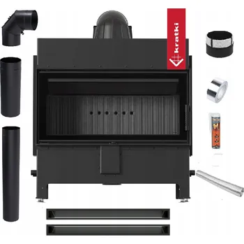 Krbová vložka KRBOVÁ VLOŽKA LUCY 16 kW ČERNÁ OCELOVÁ EKODESIGN SADA