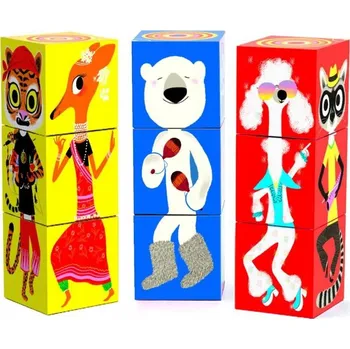 ostatní stavebnice Djeco Barevné Stavebnice Veselá Zvířátka 9 dílů (Dj08228)