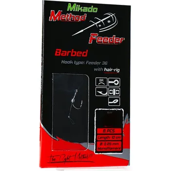 Rybářský háček Háčky na plováky, s návazcem, s protihrotem. HÁČKY Mikado S VLASEM 8 ks