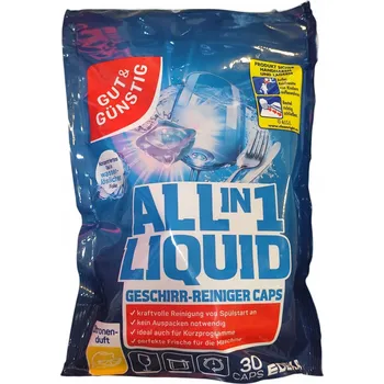 Přípravek do myčky Gut&Gunstig All in1 Gelové tablety do myčky nádobí 30 kusů.