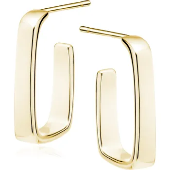 Náušnice Lafira pozlacené stříbrné náušnice Square Z2039EG (puzety)