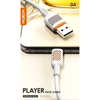 Datový kabel Kabel Moxom USB - Apple Lightning rychlé nabíjení 3A/1m + PŘEKVAPENÍ :)