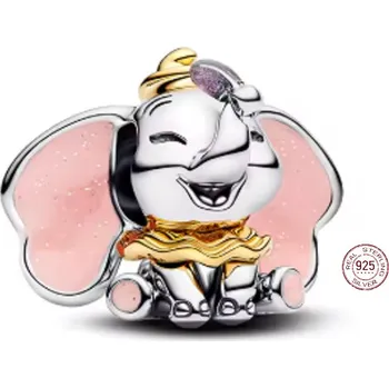 Šperk Charm Sterlingové stříbro 925 Disney Dumbo Dumbo – kouzelné létající slůně, korálek na náramek film