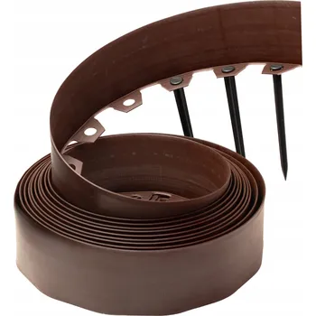 Zahradní obrubník Plast Zahradní lem 1000 cm x 10 cm hnědý