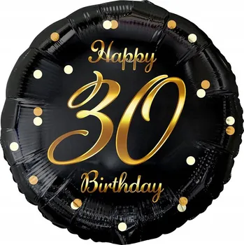 Balónek Fóliový balónek Happy Birthday k 30. narozeninám Godan černý