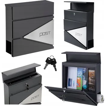 Poštovní schránka Poštovní schránka s přihrádkou na noviny Lean černá