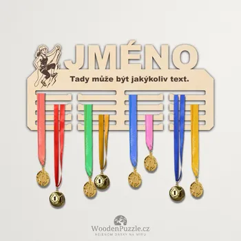 věšák na medaile WoodenPuzzle.cz Věšák na medaile - horolezectví - žena Velikost: 30 cm