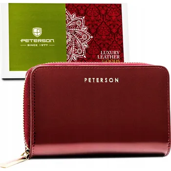 Peněženka Peterson peněženka z pravé kůže červená - dámská