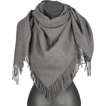 Šála Dámská bavlněná šála jednobarevná s třásněmi FGC Šedá