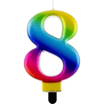 Dortová svíčka SVÍČKA Na Dort Narozeninová ČÍSLICE "8" Dekorativní 8 cm TORTOVÝ topper