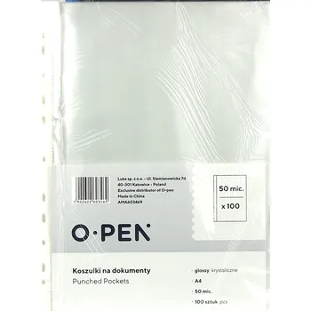 OCHRANNÝ OBAL na DOKUMENTY Křišťálově Čistý Obal A4 Balení 100 Kusů