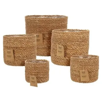 Květináč Květník bambus, mořská tráva 5 ks set, válec, přírodní 120x100mm 140x120mm 160x140mm 180x160mm 200x180mm