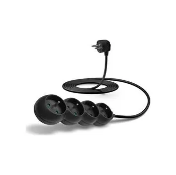 Napájecí kabel CONNECT IT prodlužovací kabel 230 V, 4 zásuvky, 3 m, bez vypínače (černý)