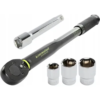 Klíč Momentový klíč 28-210 Nm, 1/2" + hlavice 17, 19 a 21 mm + prodloužení