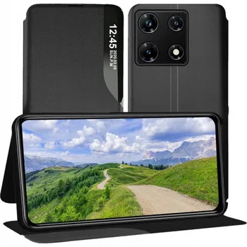 Pouzdro na mobilní telefon Pouzdro s klopou RCBR pro Infinix Note 30 Pro 4G WINDOW CASE černé