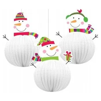 Obraz Dekorativní sněhuláci Amscan 20,3 cm 3 kusy