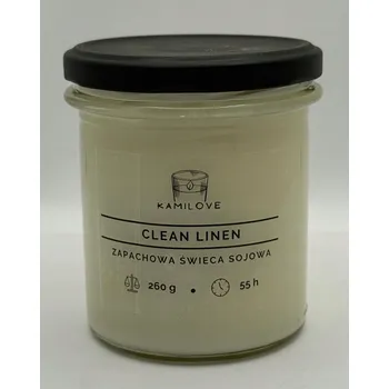 Svíčka Sójová vonná svíčka CLEAN LINEN KamiLove