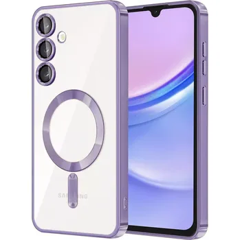 Pouzdro na mobilní telefon Kryt Samsung Galaxy A35 5G Techsuit Luxury Crystal MagSafe - fialový