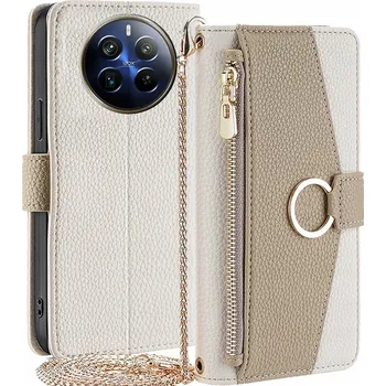 Pouzdro na mobilní telefon Flipové pouzdro Erbord pro Realme 12 Pro 5G, 12 Pro+ bílé