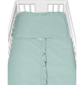 Povlečení Baby Nellys 2-dílné bavlněné povlečení s volánkem SOFT, Baby Nellys, mint, vavřínová Velikost povlečení: 135x100