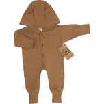 Z&Z Dětský teplákový overálek s knoflíčky a kapucí, hnedý Velikost koj. oblečení: 68 (3-6m)