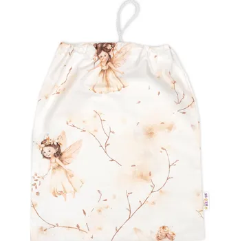 Školní sáček Baby Nellys Pytlík na přezůvky 40x32cm, bavlna, Elfí Víla bílá/béžová