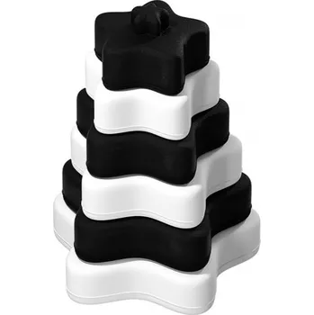 Baby in World Silikonová edukační věž Hvězdička Black and White