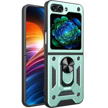 Pouzdro na mobilní telefon Kryt Samsung Galaxy Z Flip 6 Techsuit CamShield Pro green
