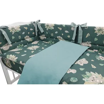 Dětsný nábytek BABY NELLYS 3-dílná sada Mantinel s povlečením, Tropical Koala, zelená Velikost povlečení: 135x100