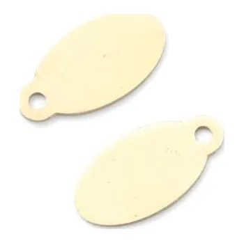 Přívěsek CZ Přívěsek oválek na gravírování 12/6mm Ag925 gold plating 24kt